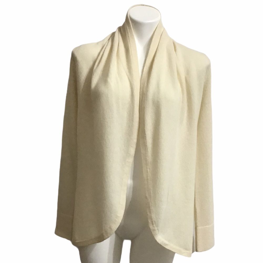 Lily Pulitzer Vintage Cream Cashmere Open Cardigan Sweater Size XS